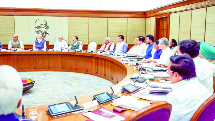 PM Modi chairs a Union cabinet meeting